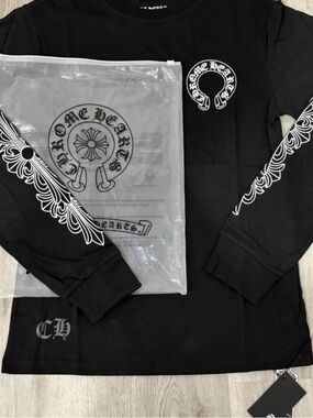 Chrome Hearts Black Tee with White Logo Print